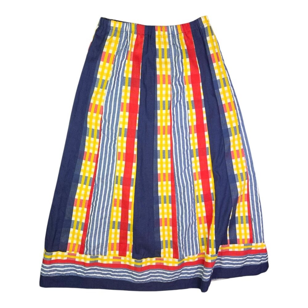 Vintage Chessa Davis Maxi Skirt Mixed Fabrics Pull-On Lined *Flaw